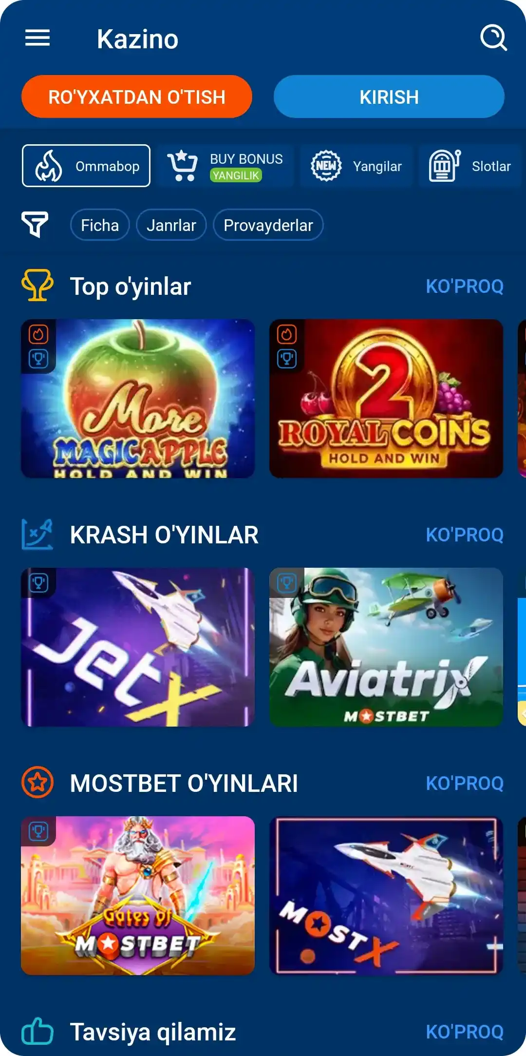 Mostbet kazino