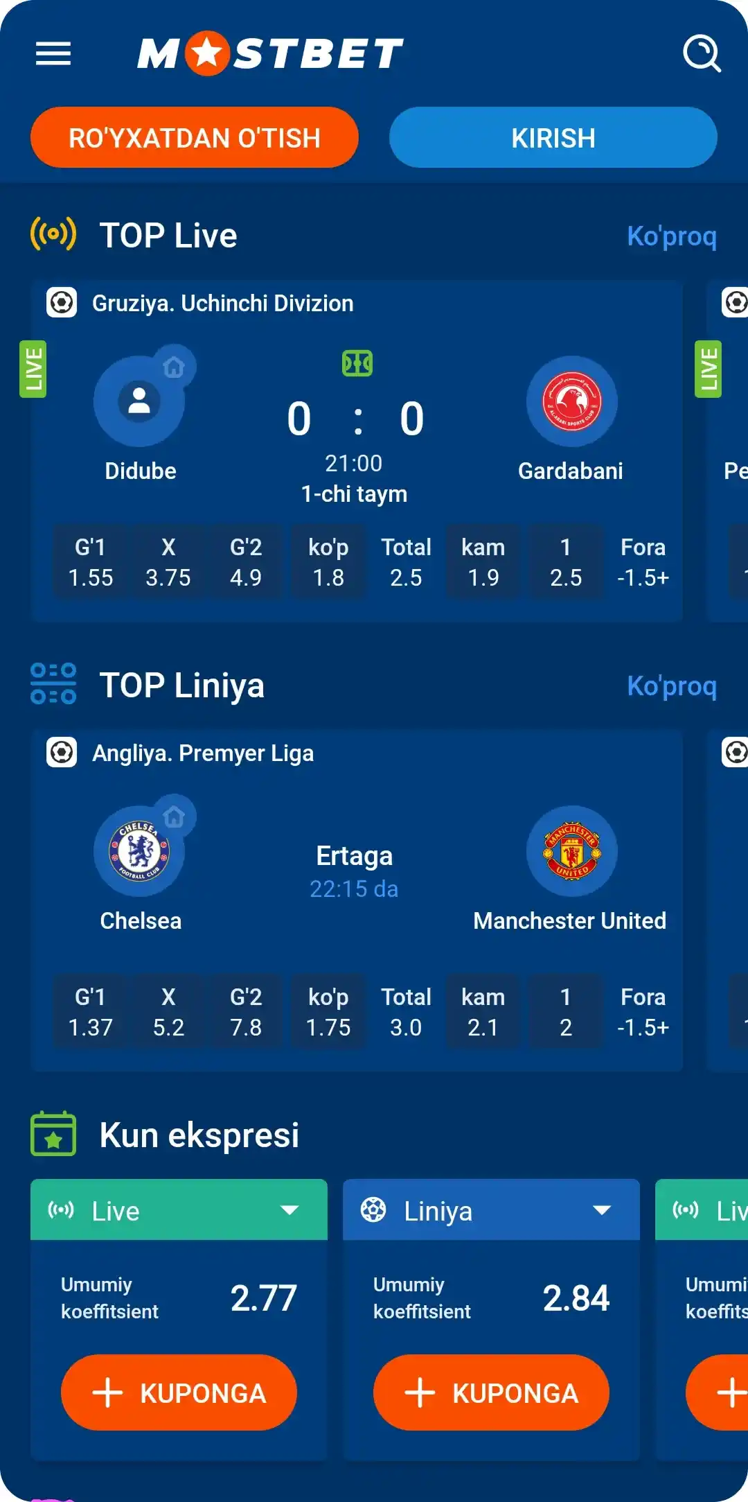 Mostbet UZ sport